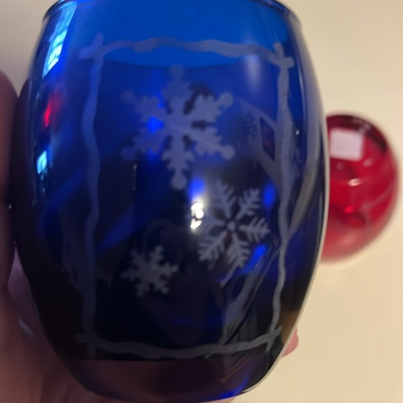 PartyLite holiday trio teal light/votive holder set of 3 - Picture 7 of 9